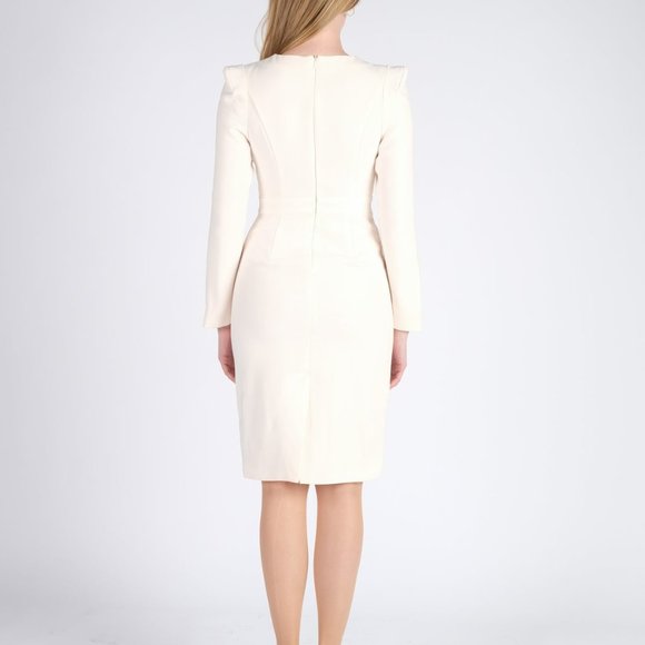 Cream Buttons Midi Dress - Picture 5 of 6